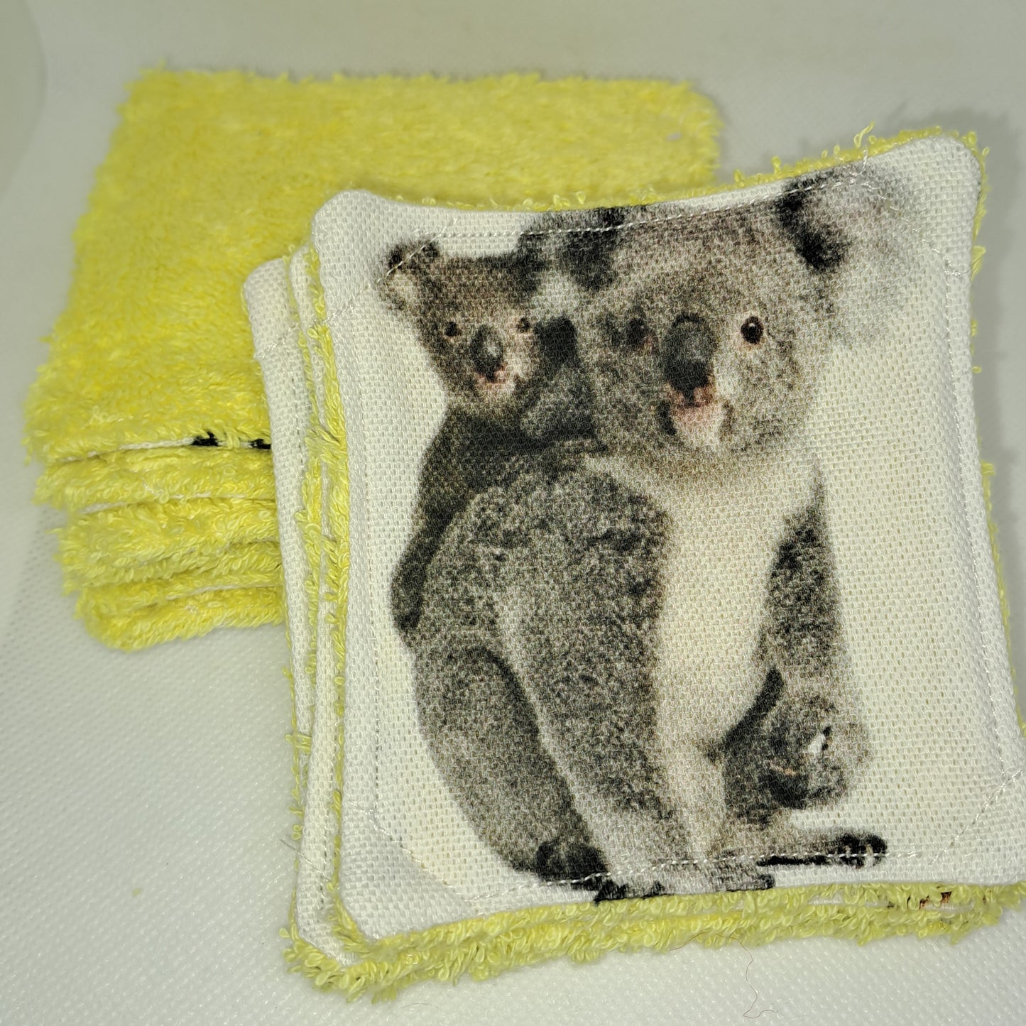 Lingettes lavables 9x10 cm en coton et éponge FAIT MAIN Lot de 9