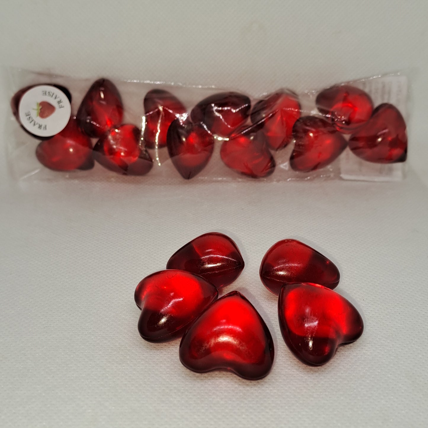 Perle de bain cœur FRAISE par 12