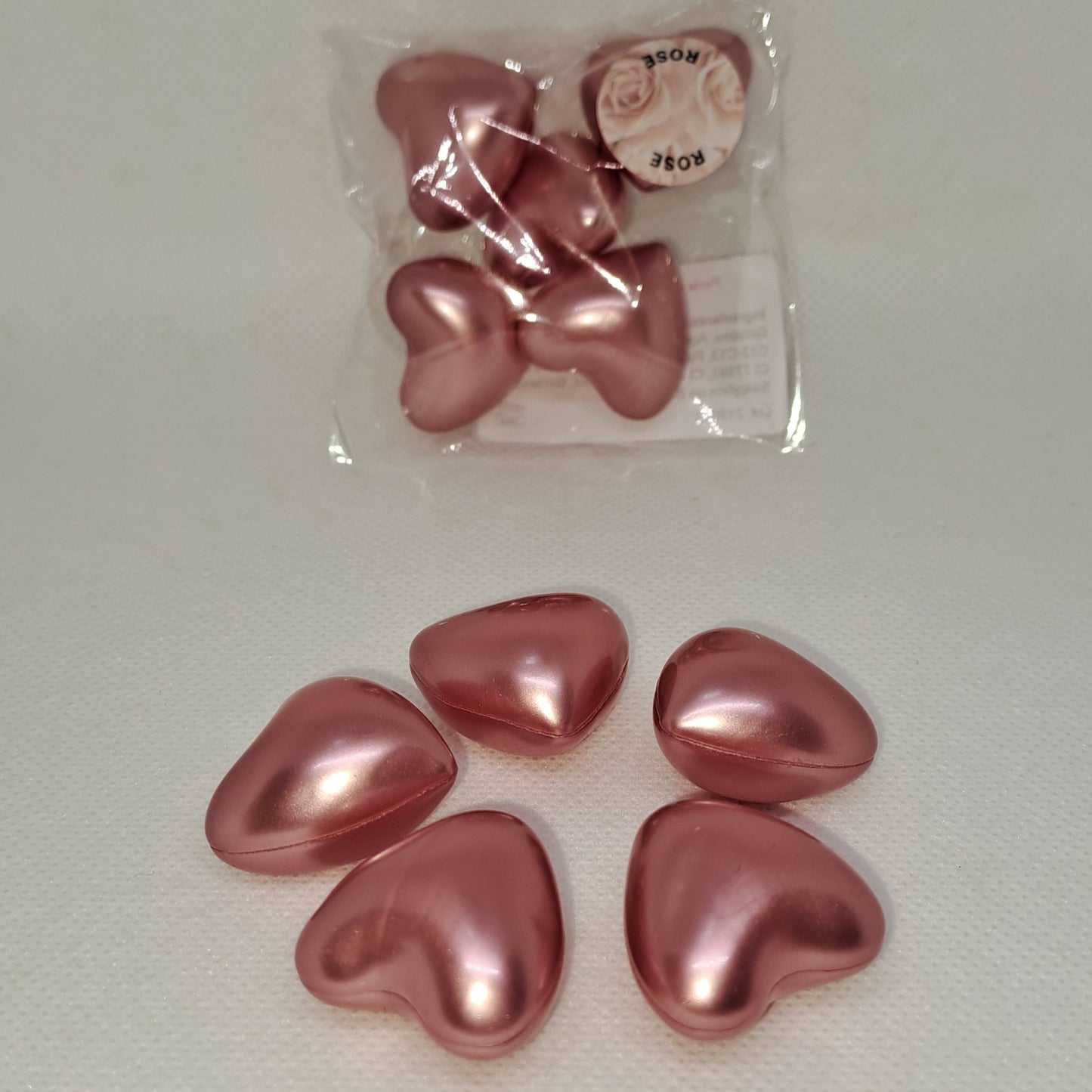 Perle de bain cœur ROSE par 5