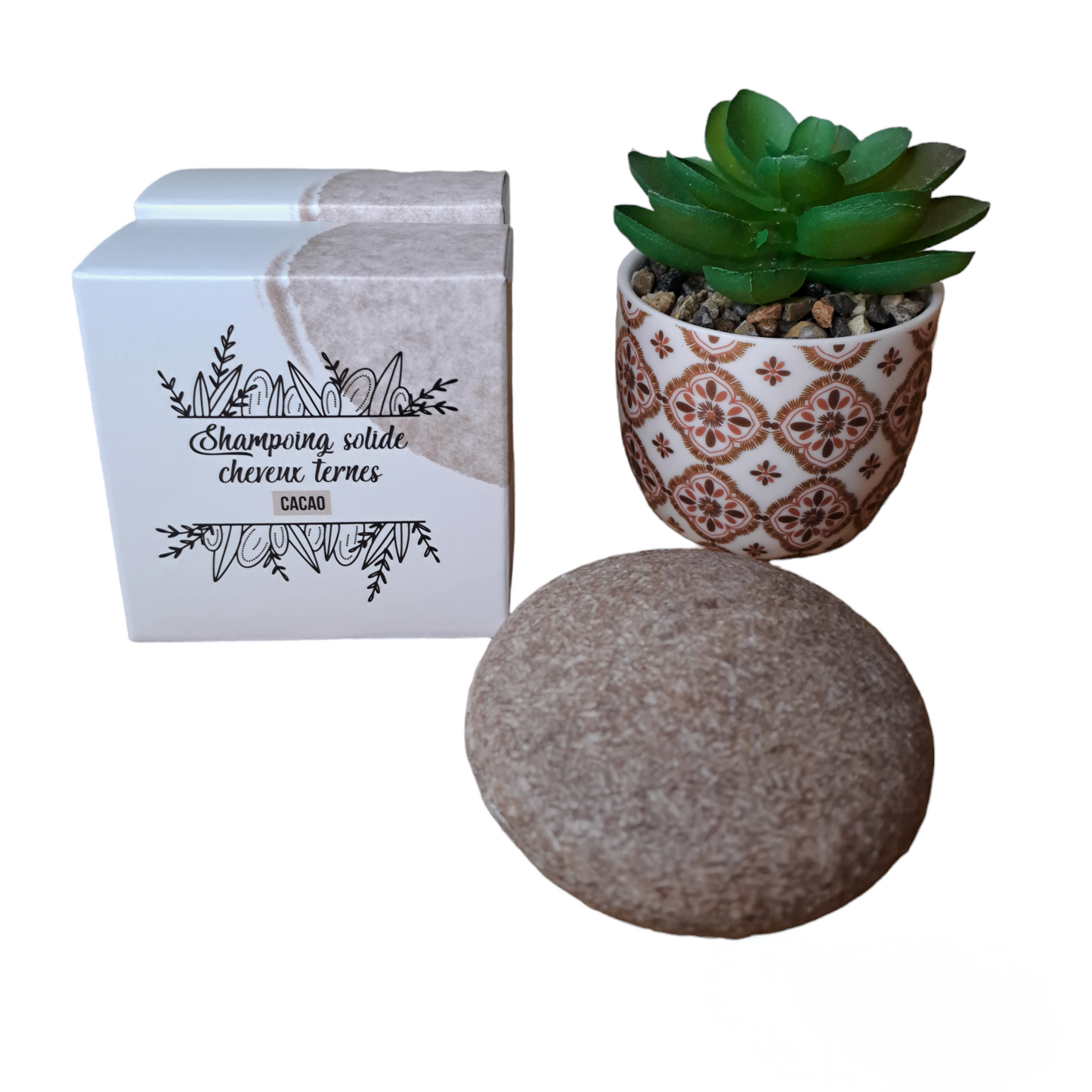 Shampoing solide cheveux Ternes parfum CACAO