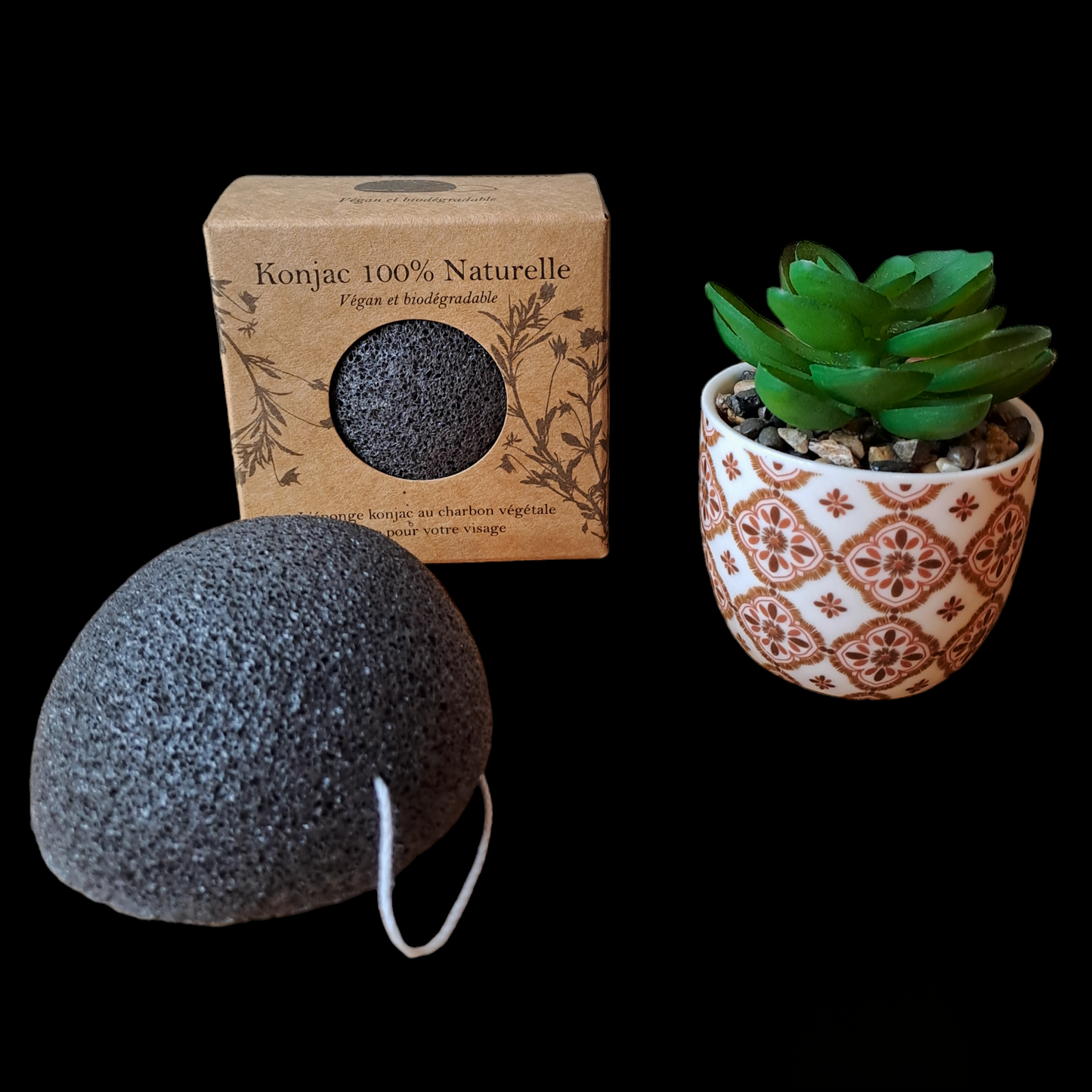 Eponge KONJAC NOIRE Charbon