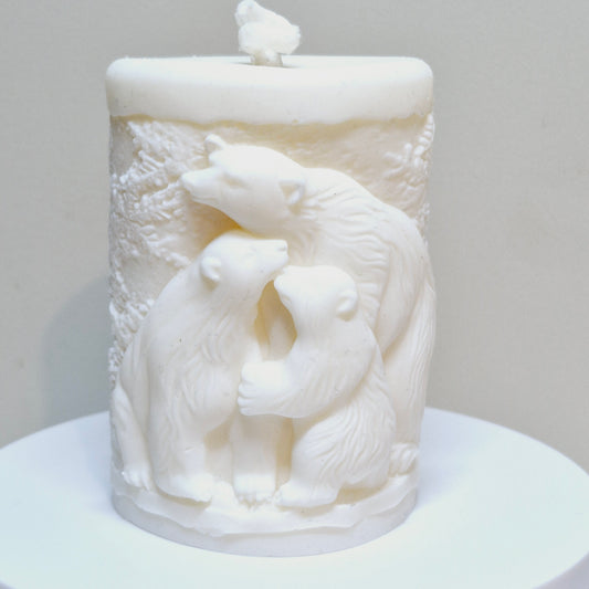 BOUGIE FAMILLE OURS POLAIRE