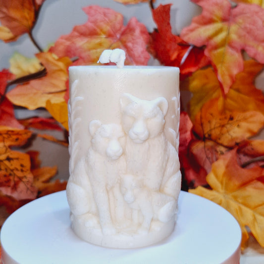 BOUGIE FAMILLE LÉOPARD