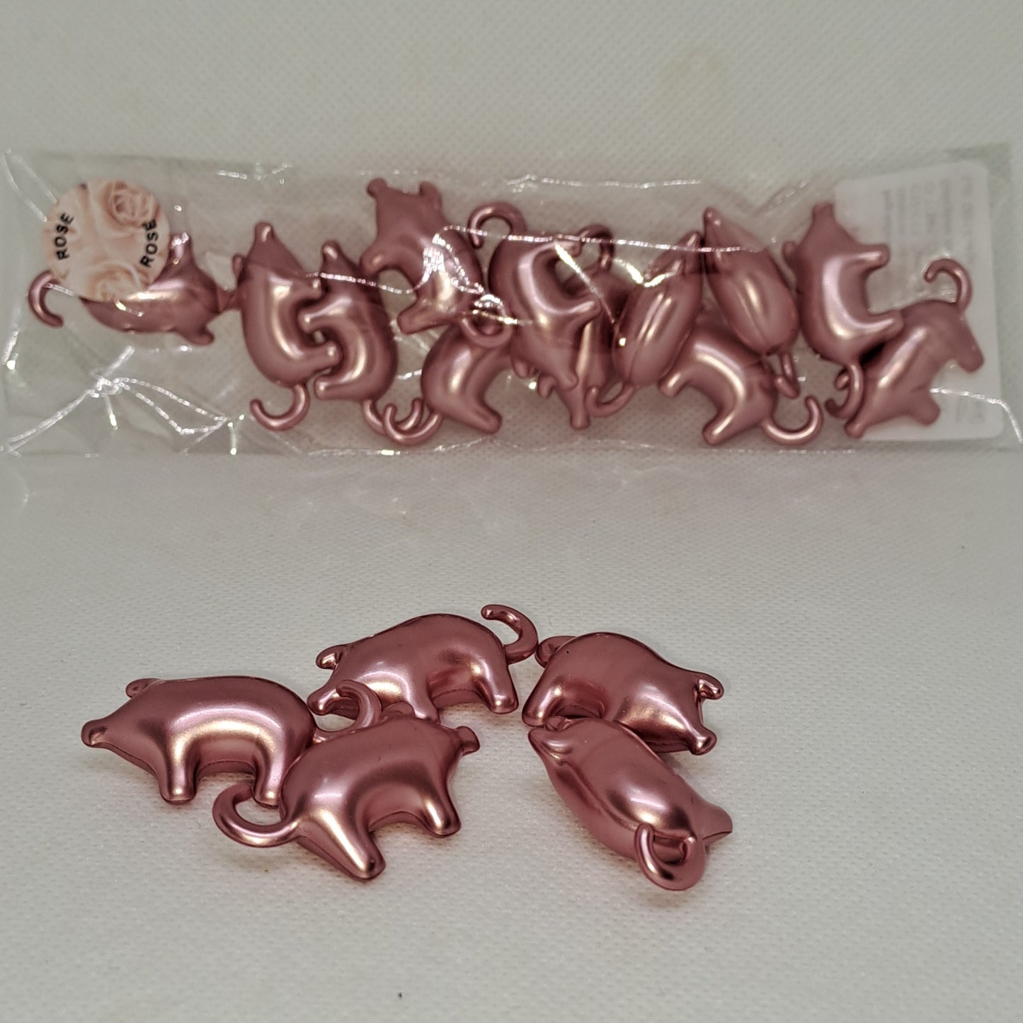 Perle de bain cochon ROSE par 12